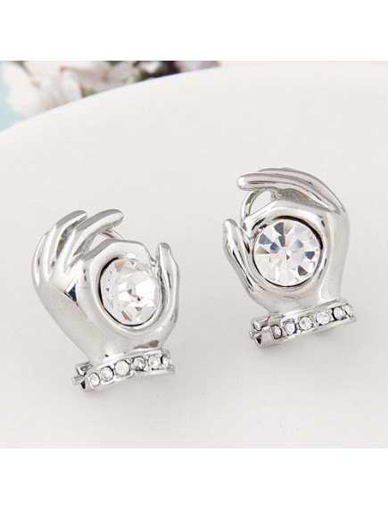 RAT6535 - Aksesoris Anting Model Tangan Diamond