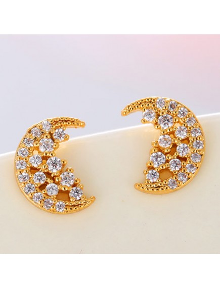 RAT6545 - Aksesoris Anting Model Bulan Sabit Zircon