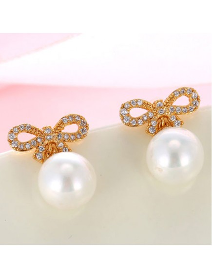 RAT7631.3 - Aksesoris Anting Bow Pearl Zircon