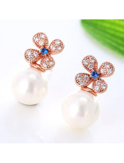 RAT7637.1 - Aksesoris Anting Pearl Flower Zircon