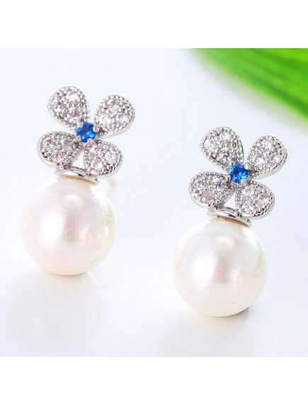 RAT7637.2 - Aksesoris Anting Pearl Flower Zircon