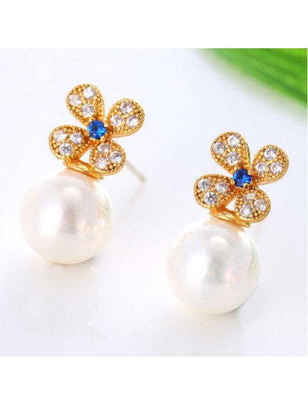 RAT7637.3 - Aksesoris Anting Pearl Flower Zircon