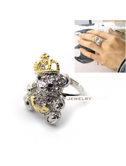 RCC1358 - Aksesoris Cincin Crown Bear Diamond