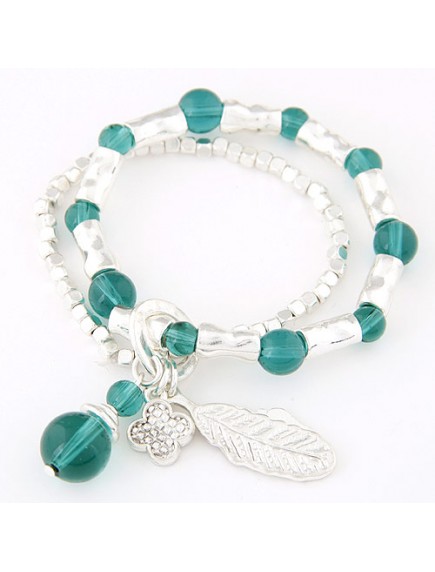 RGB4826 - Aksesoris Gelang Multi Satin Daun Clover