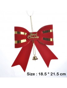 HO5457 - Christmas Tree Ornament Natal Red Bow Bell 18 CM