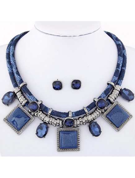 RKL6510 - Aksesoris Kalung Big Metal Square Set