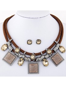 RKL6511 - Aksesoris Kalung Big Metal Square Set