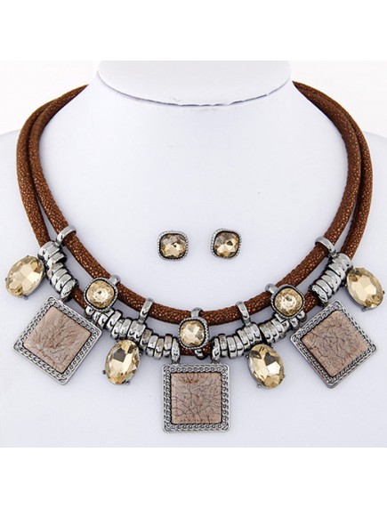 RKL6511 - Aksesoris Kalung Big Metal Square Set