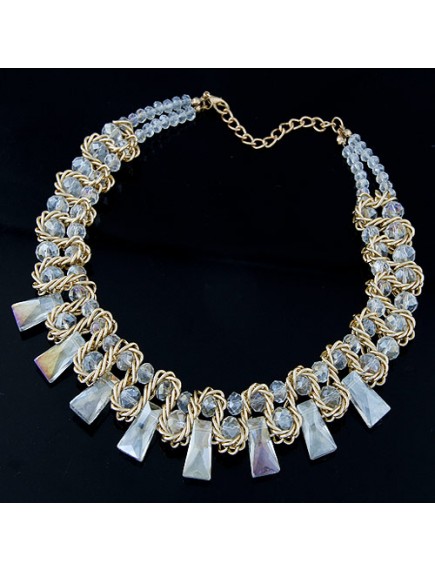 RKL7092 - Aksesoris Kalung Metal Geometric Crystal